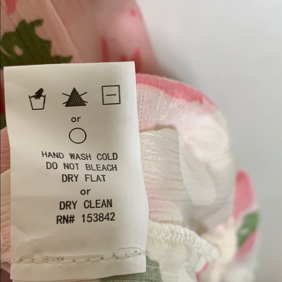 NWTs MELLODAY Floral Pink Wrap Ruffle Dot Dress - Picture 13 of 13